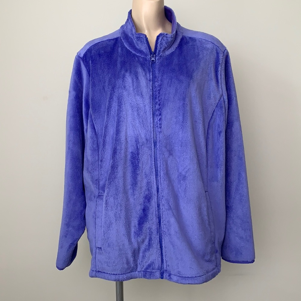 Made For Life Cozy Sherpa Zip Up Lounge Jacket 2X